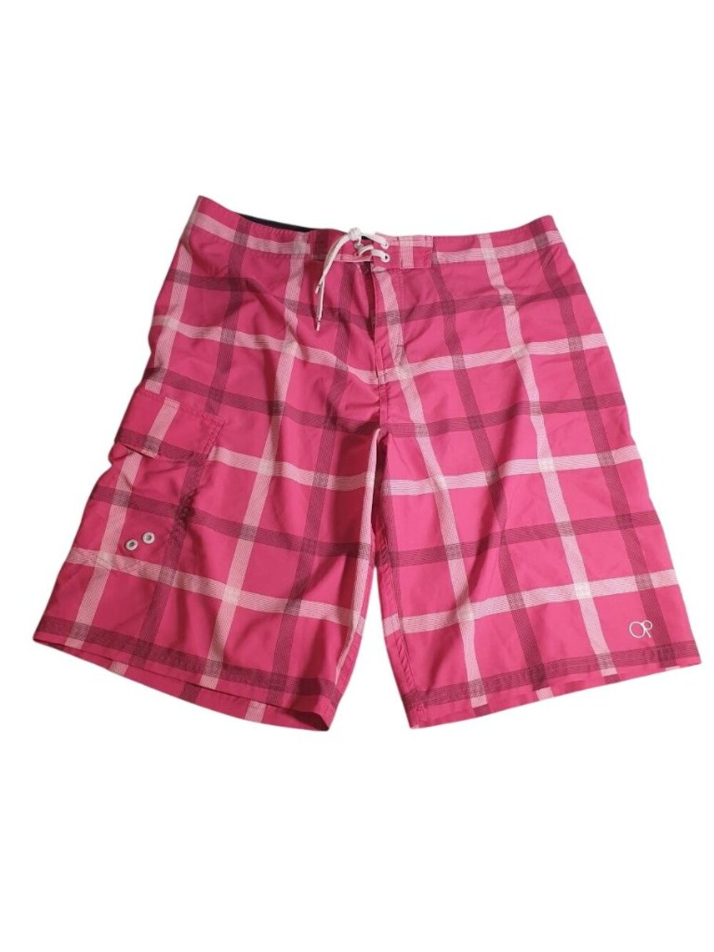 OP Mens Pink Plaid Board Short OPFlex Size 36 (measure 38) Quick Dry Lightweight